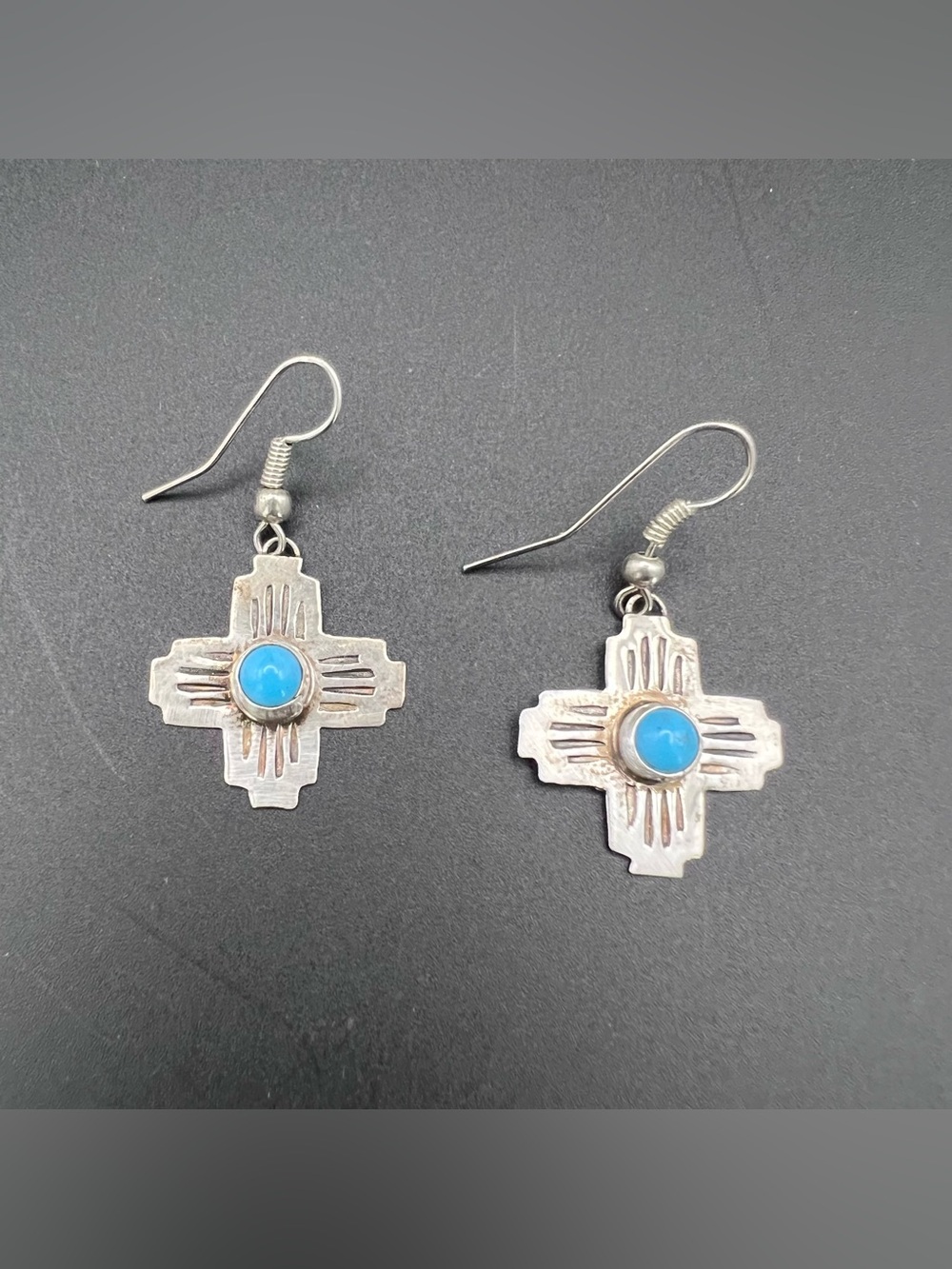 Native American Zia Sun Symbol Earrings